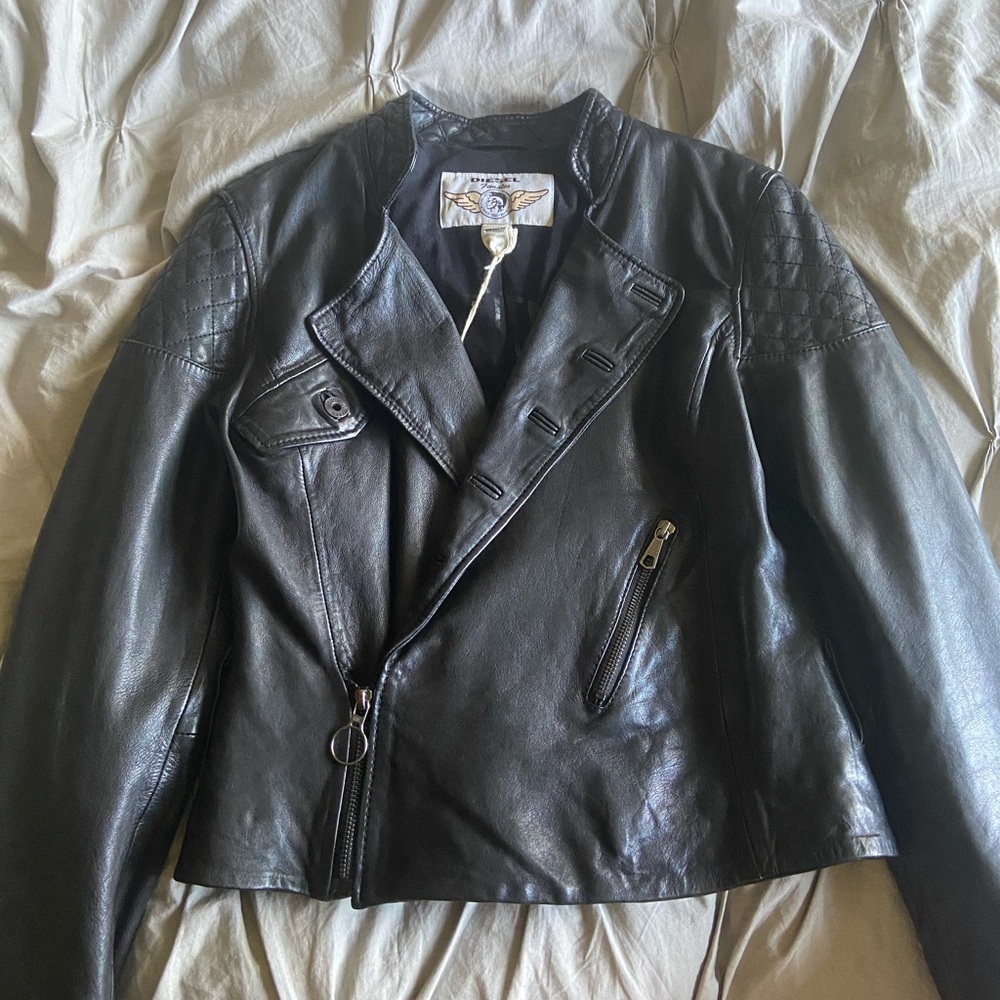 Diesel Genuine Lamb Leather Quilted Jacket w/tags